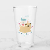 Gelukkig Puggie Glas Tumbler (Achterkant)