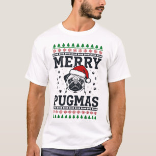 Gelukkig Pugmas Kerstmis Pug Lelijke Trui Ontwerp T-shirt
