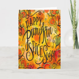 Gelukkig Pumpkin Spice Seizoen Dankzegingsdag Kaart