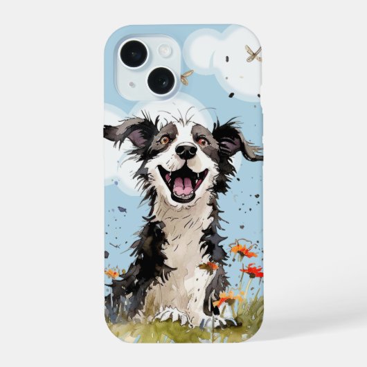 Gelukkig Pup iPhone 15 Case (Achterkant)