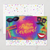 Gelukkig Purim Carnaval Feestdagenkaart (Voorkant / Achterkant)