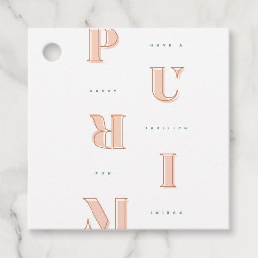 Gelukkig Purim in Neutrals Bedankjes Labels (Voorkant)