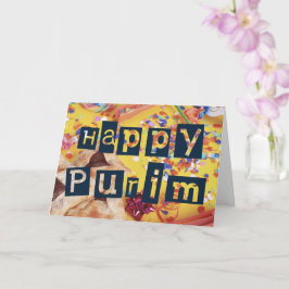 Gelukkig Purim Kleurrijke Joodse Vakantiekaart Kaart
