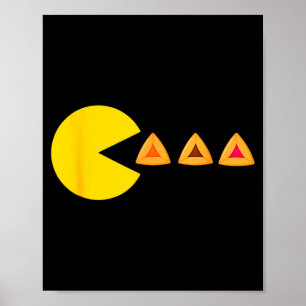 Gelukkig purim kostuum videospel eet hamantashen poster