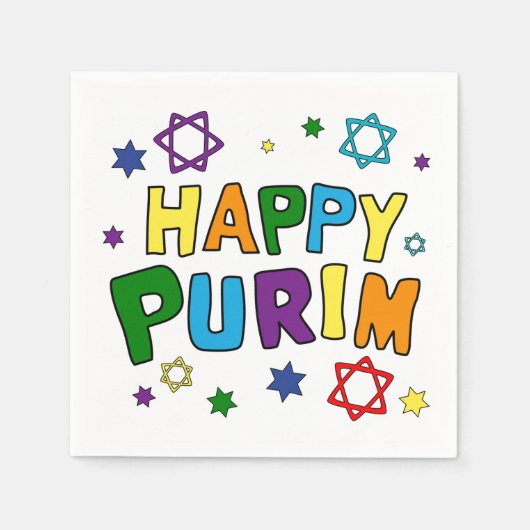 Gelukkig Purim. Servetten (Voorkant)