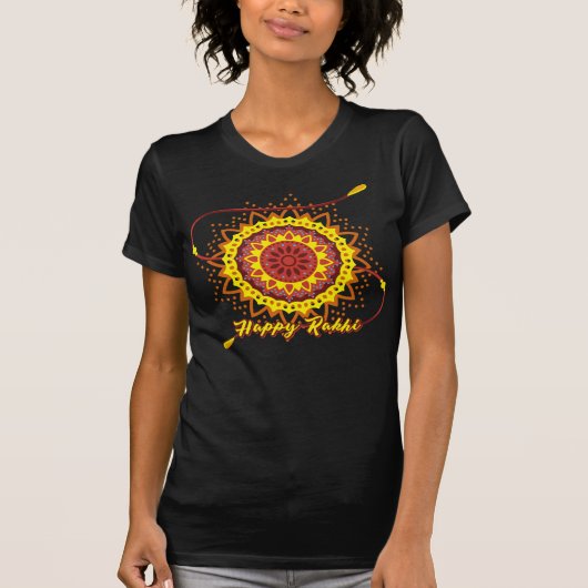 Gelukkig Rakhi, geel T-shirt (Voorkant)