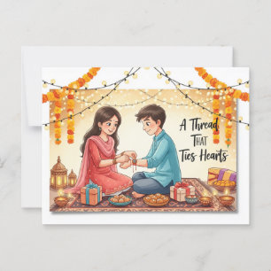 Gelukkig Rakhi, Raksha Bandhan Briefkaart