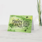 Gelukkig Rakhi, Raksha Bandhan, groen Kaart (Voorkant)