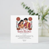Gelukkig Raksha Bandhan Plat Kaart (Staand voorkant)
