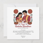 Gelukkig Raksha Bandhan Plat Kaart (Achterkant)