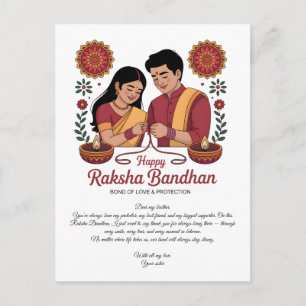 Gelukkig Raksha Bandhan-postkaart Briefkaart