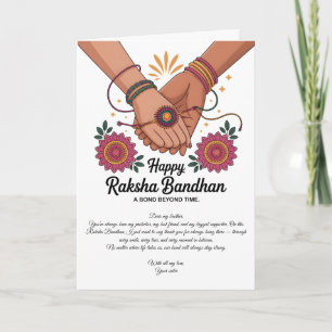 Gelukkig Raksha Bandhan Vouwbare Wenskaart Kaart