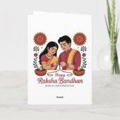 Gelukkig Raksha Bandhan Vouwbare Wenskaart Kaart (Achterkant)