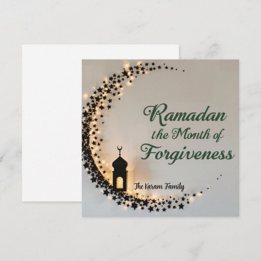 Gelukkig Ramadan Mubarak Ramadan Kareem Moslimkaar Feestdagenkaart (Voorkant / Achterkant)