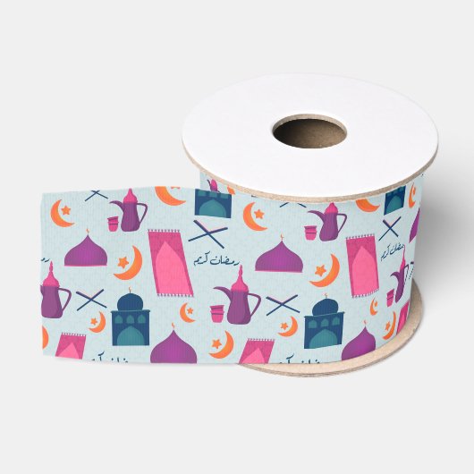 Gelukkig Ramadan-patroon Grosgrain Lint (Spoel)