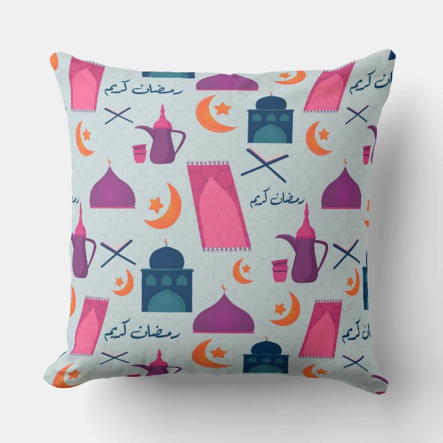 Gelukkig Ramadan-patroon Kussen (Voorkant)