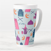 Gelukkig Ramadan-patroon Latte Mok (Rechterhoek)