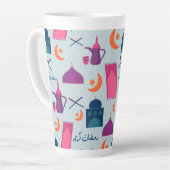 Gelukkig Ramadan-patroon Latte Mok (Linkerhoek)