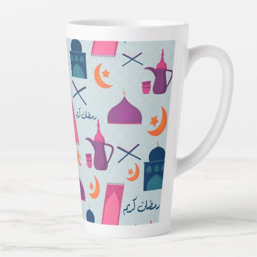 Gelukkig Ramadan-patroon Latte Mok (Rechts)