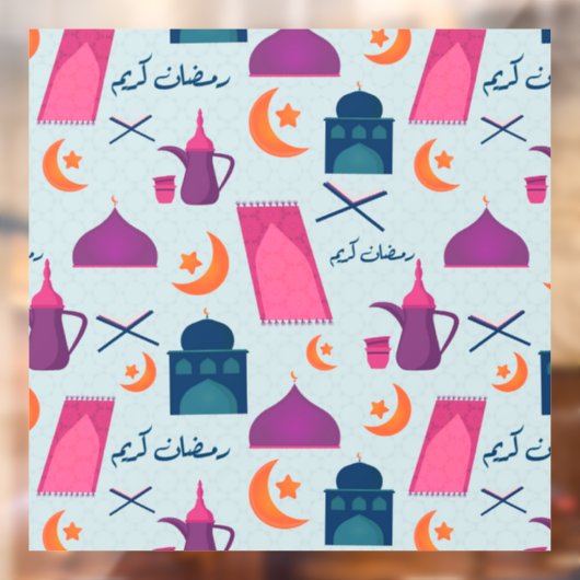 Gelukkig Ramadan-patroon Raamsticker (Vel 2)