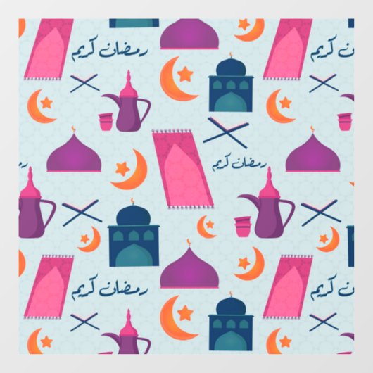Gelukkig Ramadan-patroon Raamsticker (Vel)