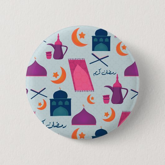 Gelukkig Ramadan-patroon Ronde Button 5,7 Cm (Voorkant)