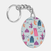 Gelukkig Ramadan-patroon Sleutelhanger (Voorkant Links)