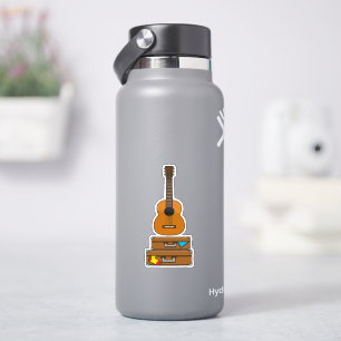 Gelukkig reizen met bagage en gitaar sticker