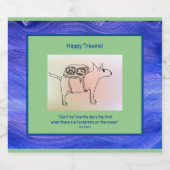 Gelukkig reizen! (met honden) sparkling wijnetiket (Enkel label)