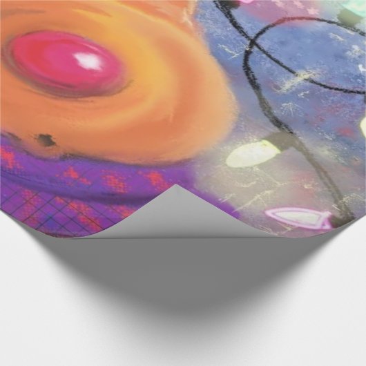 Gelukkig rendier kerst inpakpapier (Hoek)