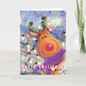 Gelukkig rendier kerstkaart kaart (Voorkant)