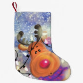 Gelukkig rendier Kerstkous Vrolijk Kerstfeest Kleine Kerstsok (Voorkant)