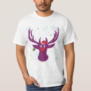 Gelukkig Rendier Vakantie Waarde T-Shirt, Wit T-shirt