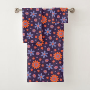 Gelukkig Retro Bloemen Cute 70s Hippie Madeliefje Bad Handdoek