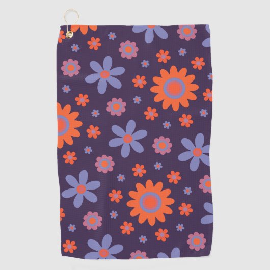  Gelukkig Retro Bloemen Cute 70s Hippie Madeliefje Golfhanddoek (Voorkant)