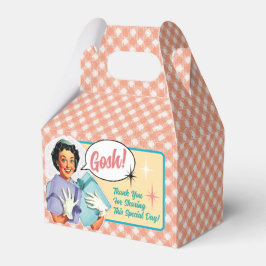 Gelukkig Retro Bruid Bruidsfeest Favor Doos Bedankdoosjes