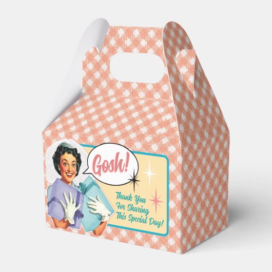 Gelukkig Retro Bruid Bruidsfeest Favor Doos Bedankdoosjes (Voorkant Zijde)