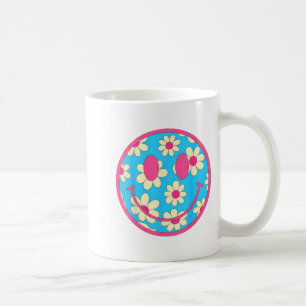 Gelukkig Retro Madeliefje Glimlach Gezicht Preppy Koffiemok