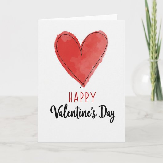 Gelukkig Rode Hart Valentijnsdag Kaart (Voorkant)