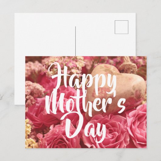Gelukkig Roos op moederdag Briefkaart (Voorkant / Achterkant)