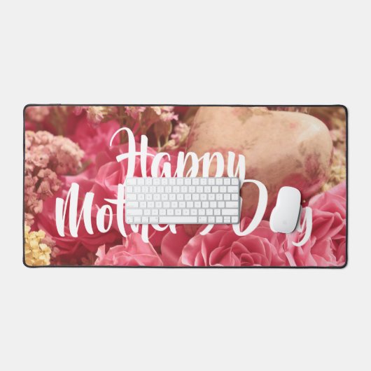 Gelukkig Roos op moederdag Bureaumat (Keyboard & Muis)