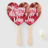 Gelukkig Roos op moederdag Handwaaier (Voorkant en achterkant)