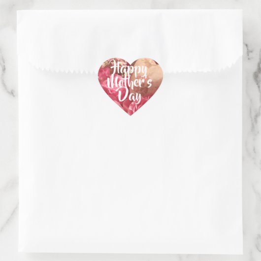 Gelukkig Roos op moederdag Hart Sticker (Tas)