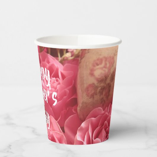 Gelukkig Roos op moederdag Papieren Bekers (Links)