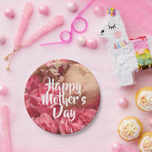 Gelukkig Roos op moederdag Papieren Bordje (Feest)