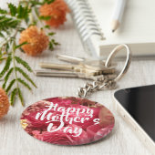 Gelukkig Roos op moederdag Sleutelhanger (Zijkant)