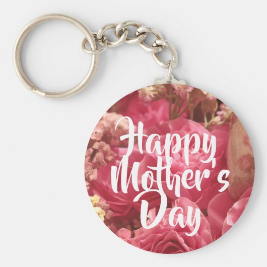 Gelukkig Roos op moederdag Sleutelhanger (Voorkant)