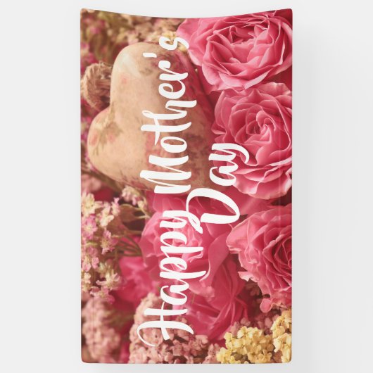 Gelukkig Roos op moederdag Spandoek (Verticaal)