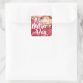 Gelukkig Roos op moederdag Vierkante Sticker (Tas)