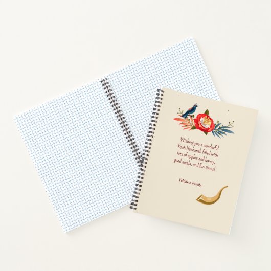 Gelukkig Rosh Hashana Joods Nieuwjaar Honing & App Notitieboek (Binnen)